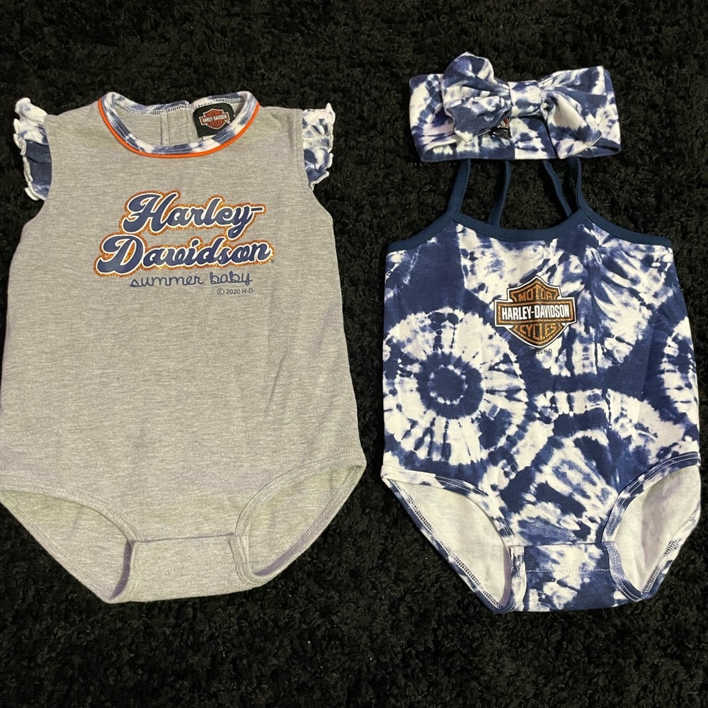 Harley Davidson Baby Girl Onesies
